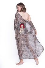 Load image into Gallery viewer, Beach beach kimono Burning cat