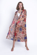 Load image into Gallery viewer, Beach kimono Red blue leopard