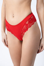 Load image into Gallery viewer, Lace trim cotton thong / panties