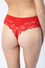 Load image into Gallery viewer, Lace trim cotton thong / panties