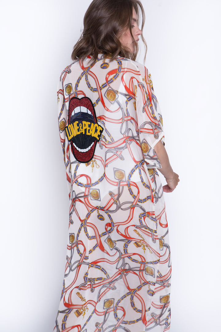 Peace and love kimono hot sale dress